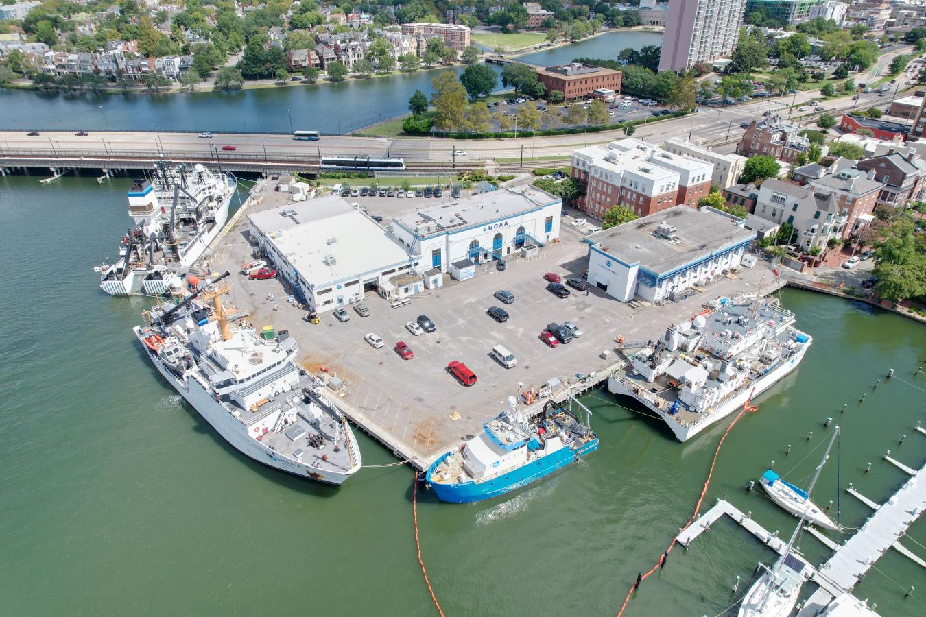 Aerial view of NOAA Marine Operations Center-Atlantic in Norfolk, Virginia