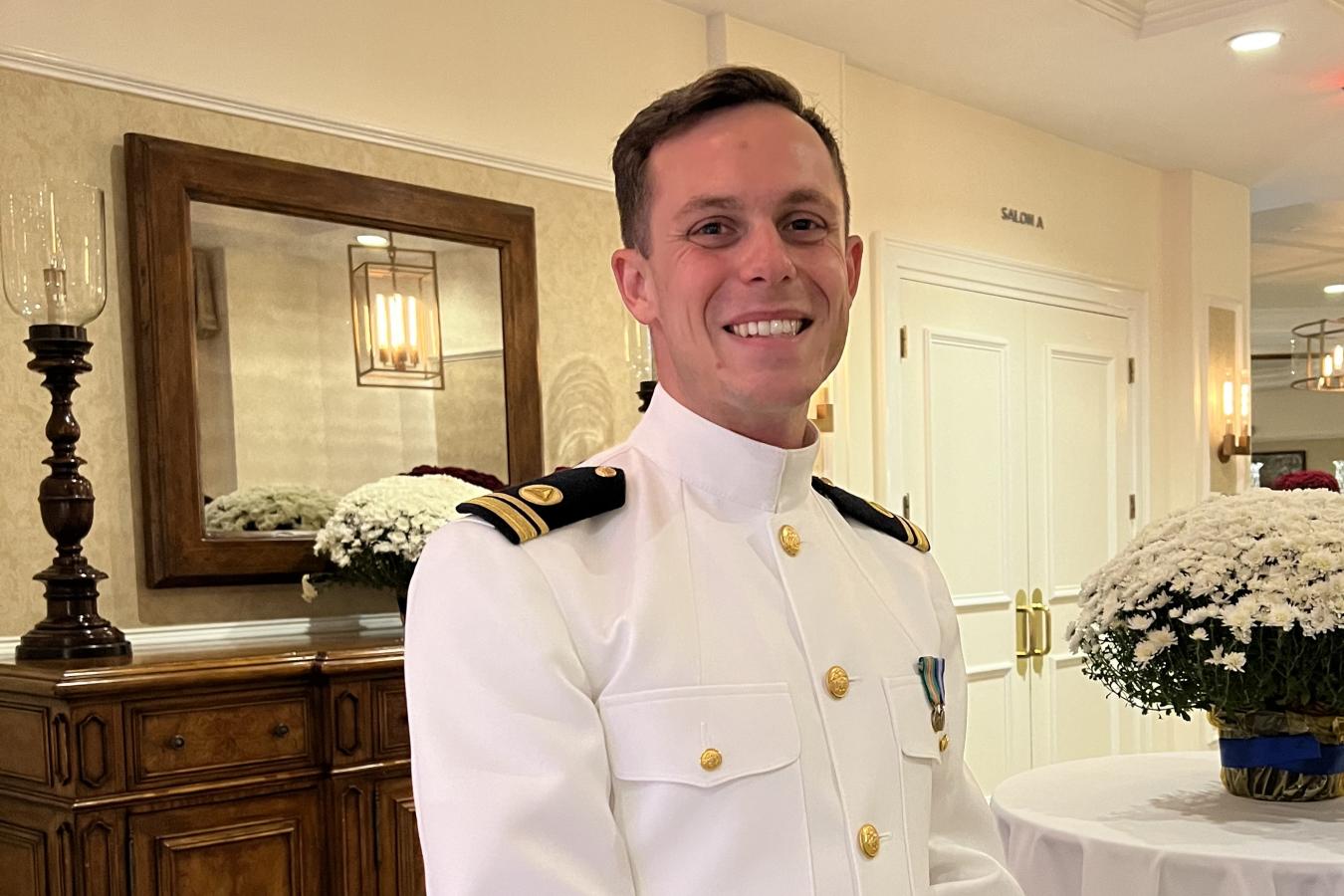 LTJG Tim Montera in his dress whites