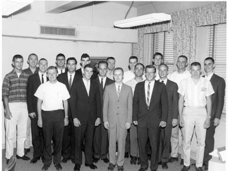 (left to right) Richard P. Williamson, Richard A. Rader, Allan Jenks, Stanley J. Ruden, Frank H. Branca, Bruce L. McCartney, Dav