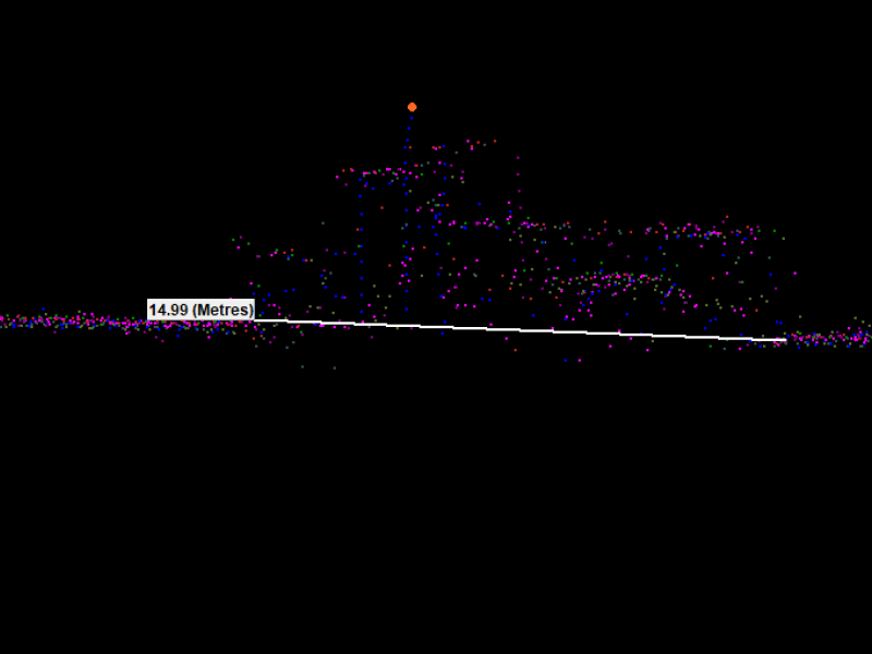 Multibeam sonar data showing what is likely the Wind Walker from data collected aboard the Fairweather