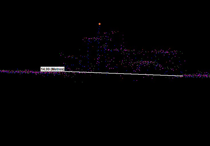 Multibeam sonar data showing what is likely the Wind Walker from data collected aboard the Fairweather