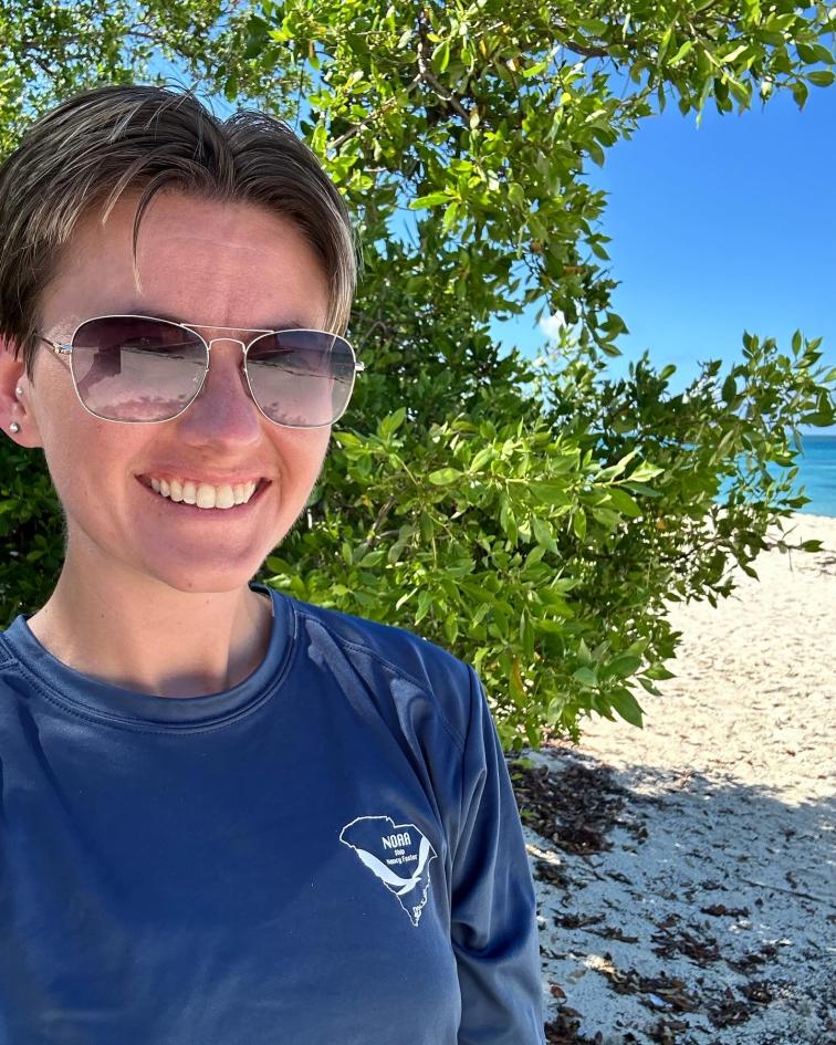 ENS Kyanna Cadwallader working in the Florida Keys. 